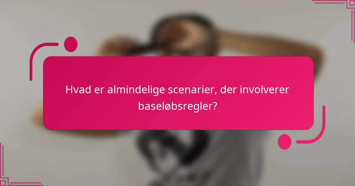 Hvad er almindelige scenarier, der involverer baseløbsregler?
